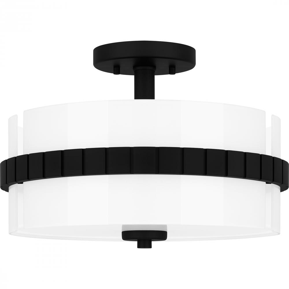 Baud 2-Light Matte Black Semi-Flush Mount Light