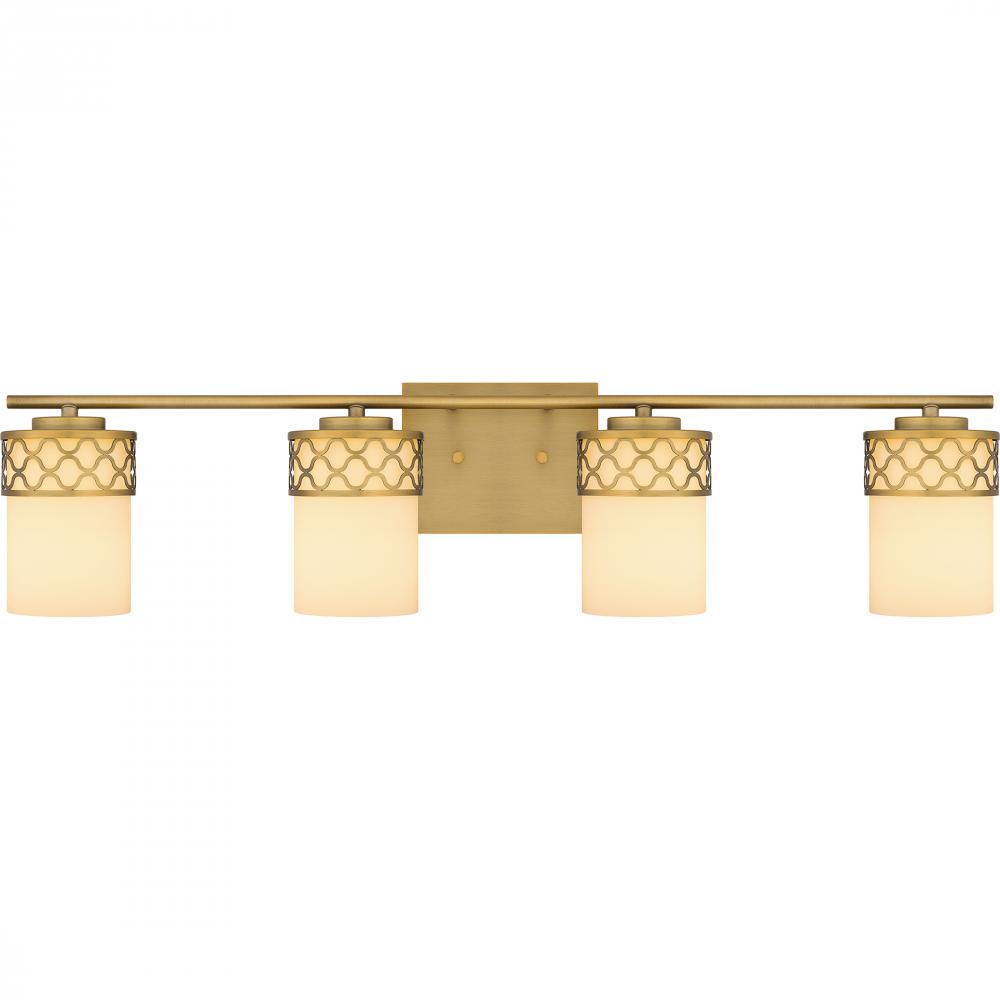 Tenley 4-Light Aged Brass Bath Light