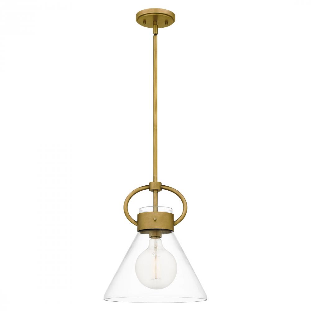 Webster 1-Light Weathered Brass Mini Pendant Light
