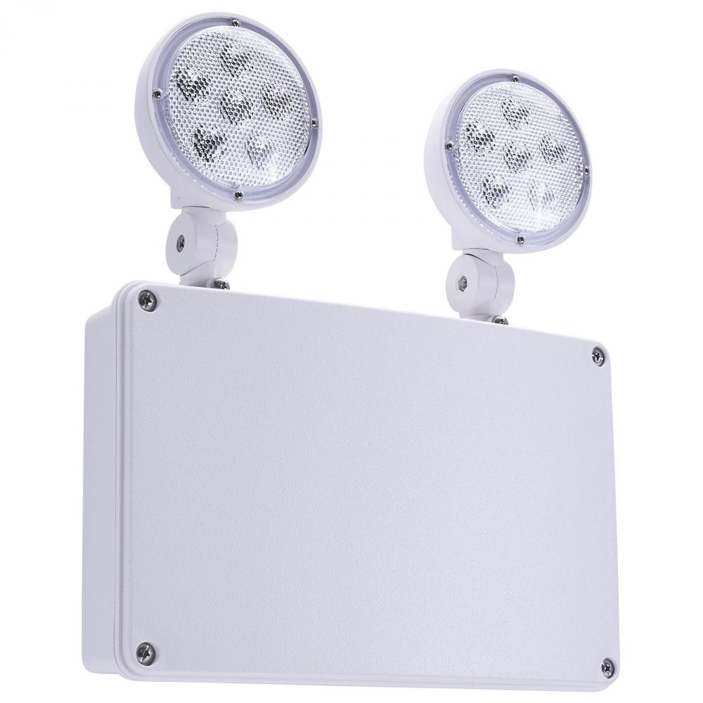 Emergency Light; 120-347V; 2HR Backup; Universal Mounting; Wet Location