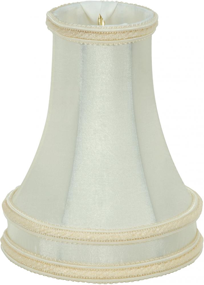 Clip On Shade; Cream Leather Look; 2-1/8" Top; 4" Bottom; 5-1/8" Side
