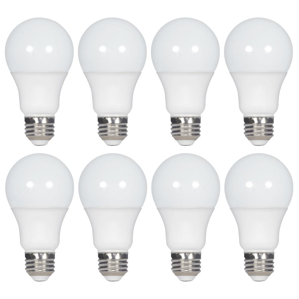 9 Watt A19 LED; 5000K; Non-Dimmable; E26; 80 CRI; 8-pack