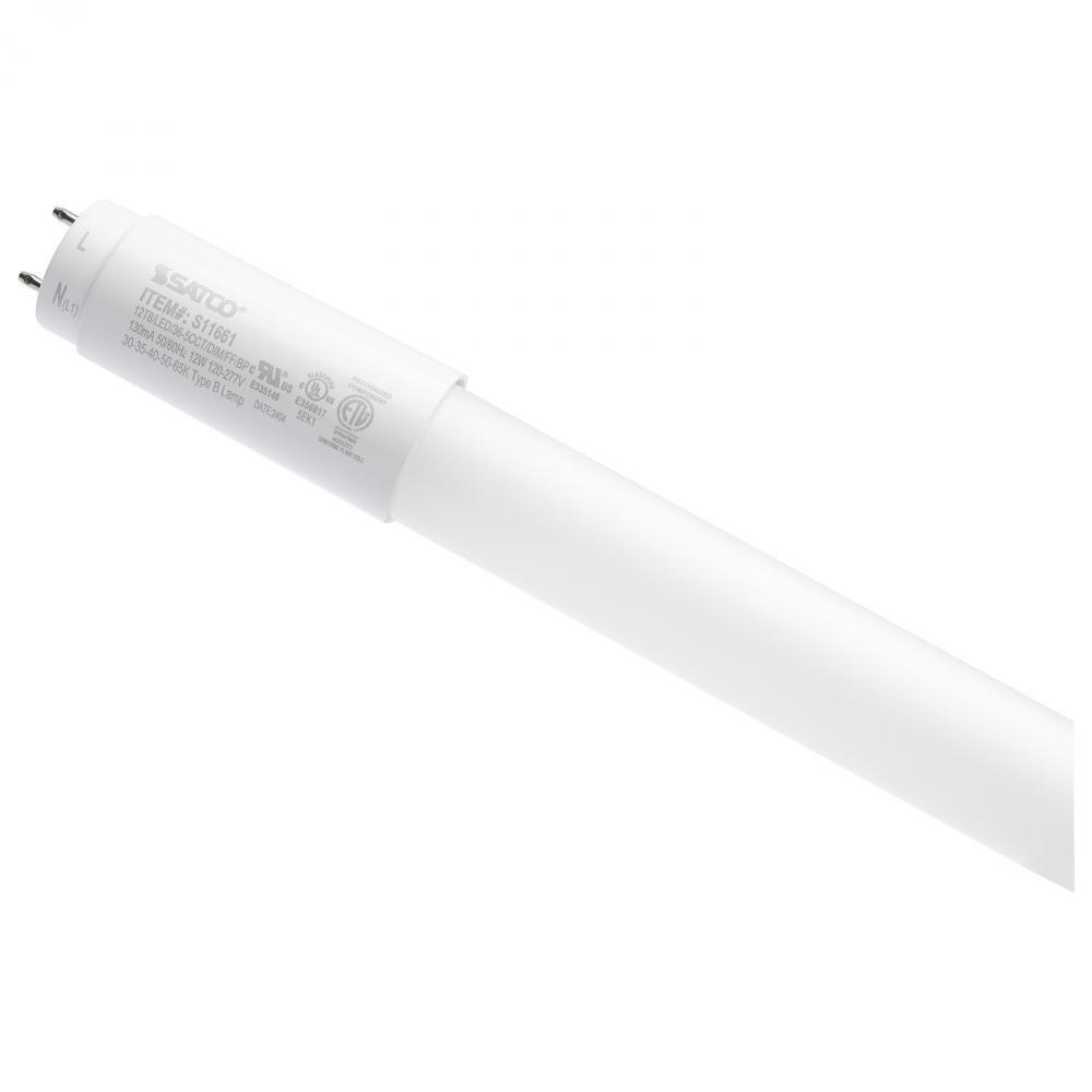 12 Watt T8 LED; 36 Inch; 30K/35K/40K/50K/65K CCT Selectable; Low Optical Flicker (less than 5%);
