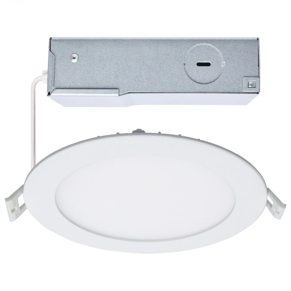 12 Watt LED Direct Wire Downlight; Edge-lit; 6-Inch; CCT Selectable; Round; Remote Driver