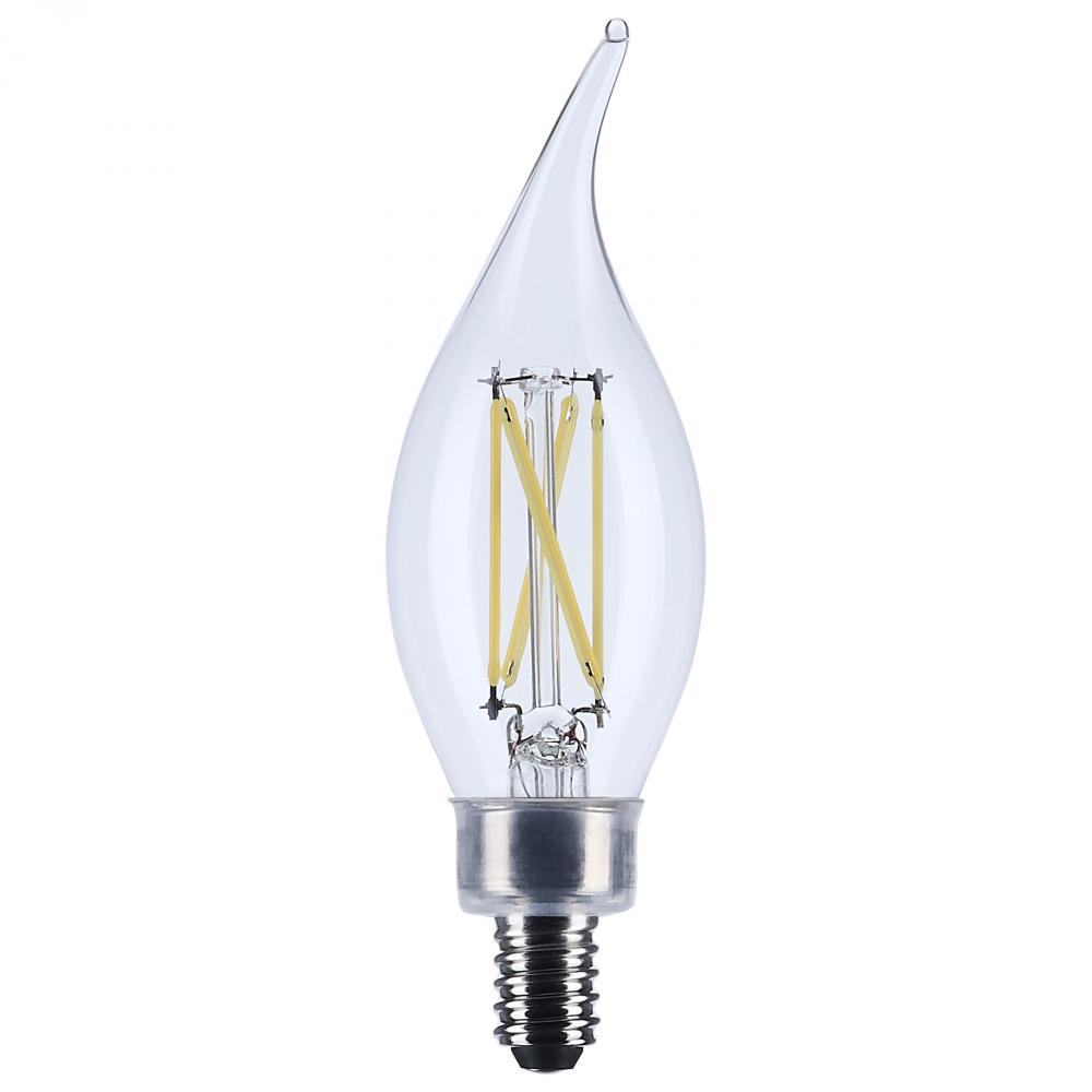 5.5 Watt CA10 LED; Candelabra Base; Clear; 3500K CCT; 120 Volt