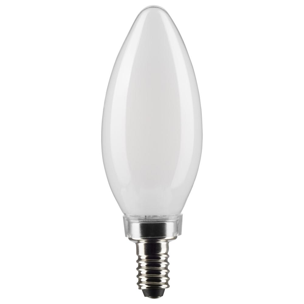 5.5 Watt B11 LED Filament; Frosted; Candelabra Base; 2700K; 500 Lumens; 120 Volt; 2-Pack