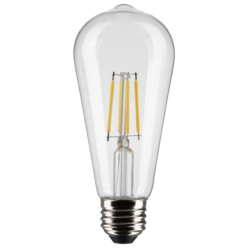 5 Watt ST19 LED Filament; Clear; Medium Base; 2700K; 425 Lumens; 2-Pack