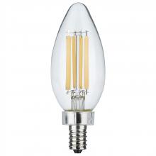 Satco Products Inc. S11344 - 8 Watt C11 LED Filament; Clear Finish; Candelabra Base; 4000K; 90 CRI; 760 Lumens; 120 Volt