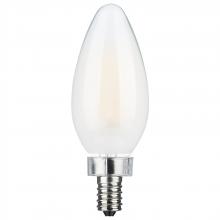 Satco Products Inc. S11346 - 8 Watt C11 LED Filament; Frosted Finish; Candelabra Base; 3000K; 90 CRI; 800 Lumens; 120 Volt