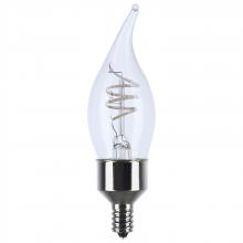 Satco Products Inc. S11526 - 4 Watt LED; Reminiscent; Flex Gray Coil Filament; CA11; Candelabra Base; 2700K CCT; Clear; 120 Volt