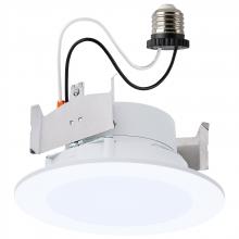 Satco Products Inc. S11894 - 6.5/8/9.3 Watt LED Downlight Retrofit; 27K/30K/35K/40K/50K CCT; 4 Inch; Flat Wafer; Round; Matte