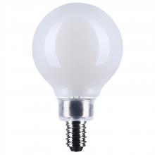 Satco Products Inc. S12474 - 4.5 Watt G16.5 LED; Candelabra Base; White Finish; 3000K CCT; 120 Volt
