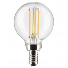 Satco Products Inc. S21813 - 5.5 Watt G16.5 LED Filament; Clear; Candelabra Base; 2700K; 500 Lumens; 120 Volt; 2-Pack
