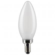 Satco Products Inc. S21824 - 4 Watt B11 LED Filament; Frosted; Candelabra Base; 3000K; 350 Lumens; 120 Volt; 2-Pack