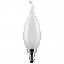 Satco Products Inc. S21847 - 5.5 Watt CA10 LED Filament; Frosted; Candelabra Base; 2700K; 500 Lumens; 120 Volt; 2-Pack