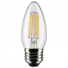 Satco Products Inc. S21879 - 4 Watt B11 LED Filament; Clear; Medium Base; 5000K; 120 Volt; 2-Pack