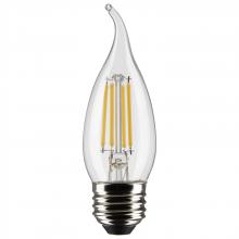 Satco Products Inc. S21885 - 4 Watt CA10 LED Filament; Clear; Medium Base; 5000K; 120 Volt; 2-Pack