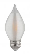 Satco Products Inc. S23413 - 4 Watt C15 LED Filament; Satin Spun; Clear; Medium base; 2700K; 300 Lumens; 120 Volt
