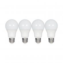 Satco Products Inc. S39597 - 9.5 Watt; A19 LED; Frost; 5000K; Medium base; 220 deg. Beam Angle; 120 Volt; Non-Dimmable; 4-Pack