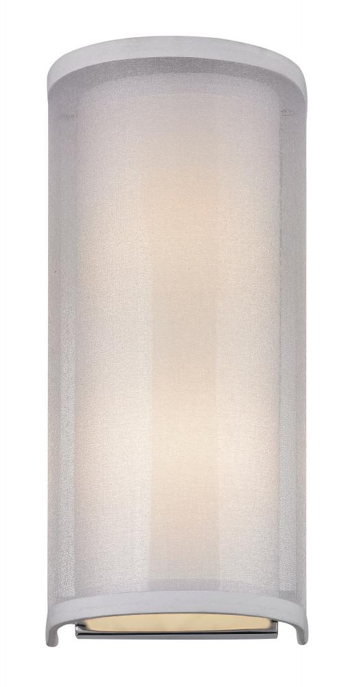 Double Organza Wall Sconce Chrome