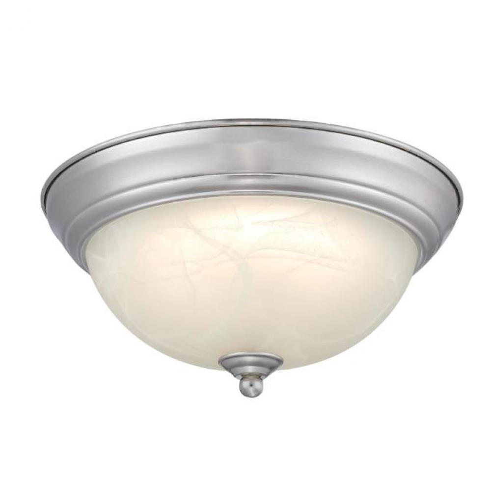 11 in. 14W LED Flush with Color Temperature Selection Brushed Nickel Finish