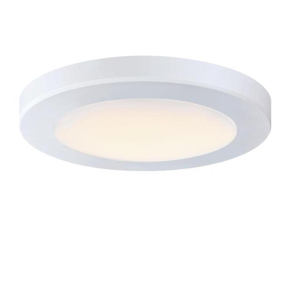 6 in. 8W Dimmable LED Flush with Color Temperature Selection White Finish