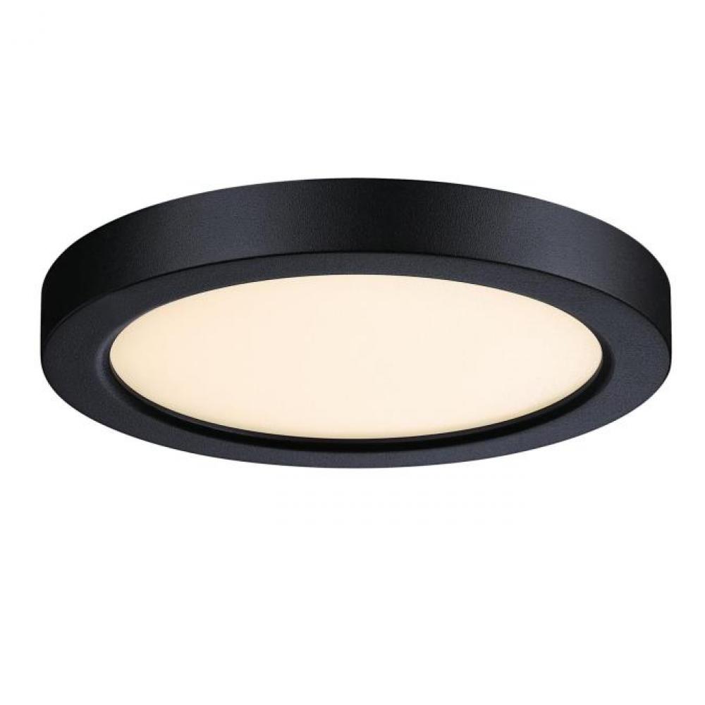 5 in. 11W Dimmable LED Flush with Color Temperature Selection Black Finish