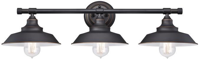 3 Light Wall Fixture Oil Rubbed Bronze Finish with Highlights