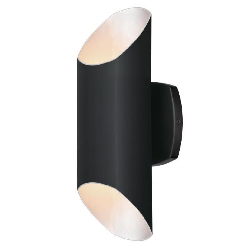 Dimmable LED Up and Down Light Wall Fixture Matte Black Finish