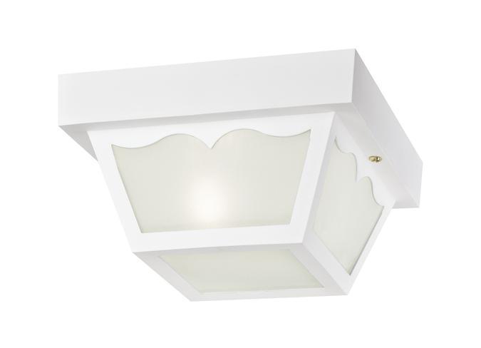 8 in. 1 Light Polypropylene Flush White Finish Frosted Glass Panels