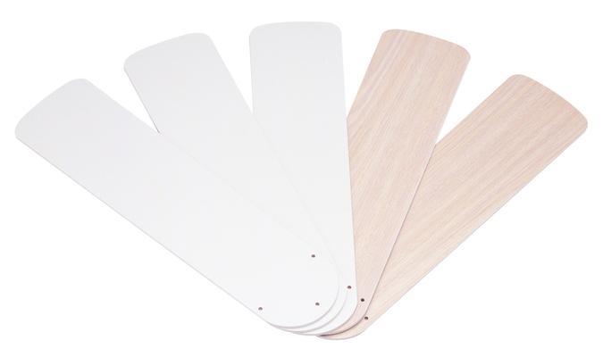 52" White/Bleached Oak Reversible Replacement Fan Blades