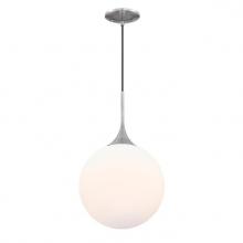 Westinghouse 6119500 - LED Pendant Brushed Nickel Finish Frosted Opal Glass