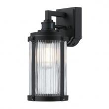 Westinghouse 6120600 - Wall Fixture Textured Black Finish Clear Ribbed Glass