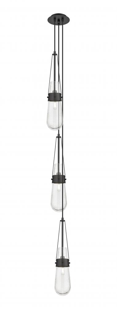 Milan - 3 Light - 6 inch - Matte Black - Multi Pendant