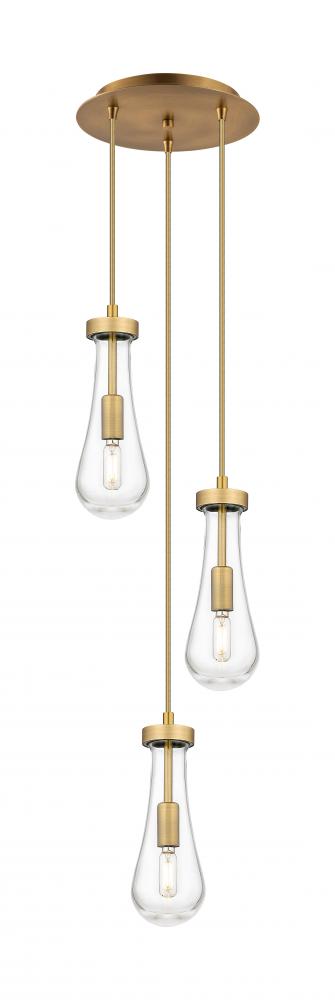Owego - 3 Light - 13 inch - Brushed Brass - Multi Pendant