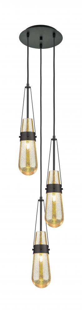 Milan - 3 Light - 12 inch - Matte Black - Multi Pendant