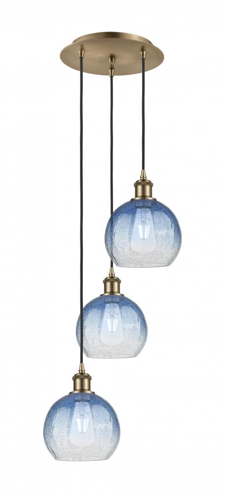 Brookhaven Globe - 3 Light - 14 inch - Antique Brass - Cord Hung - Multi Pendant
