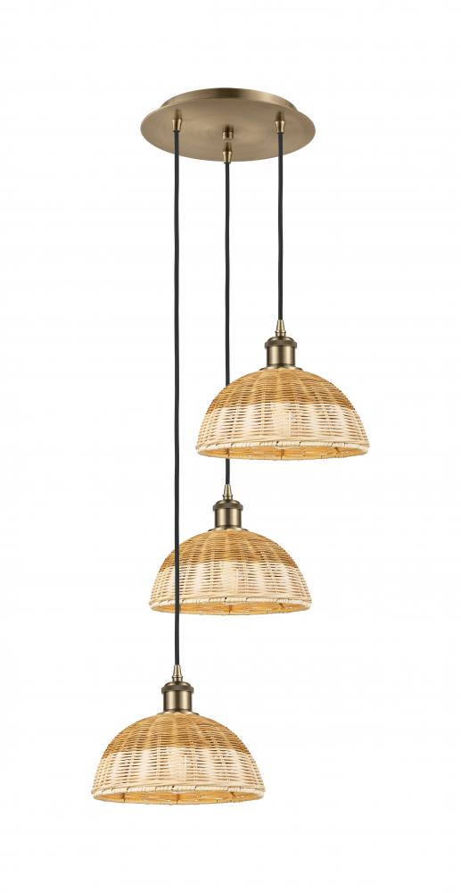 Bristol Natural II - 3 Light - 16 inch - Antique Brass - Cord Hung - Multi Pendant