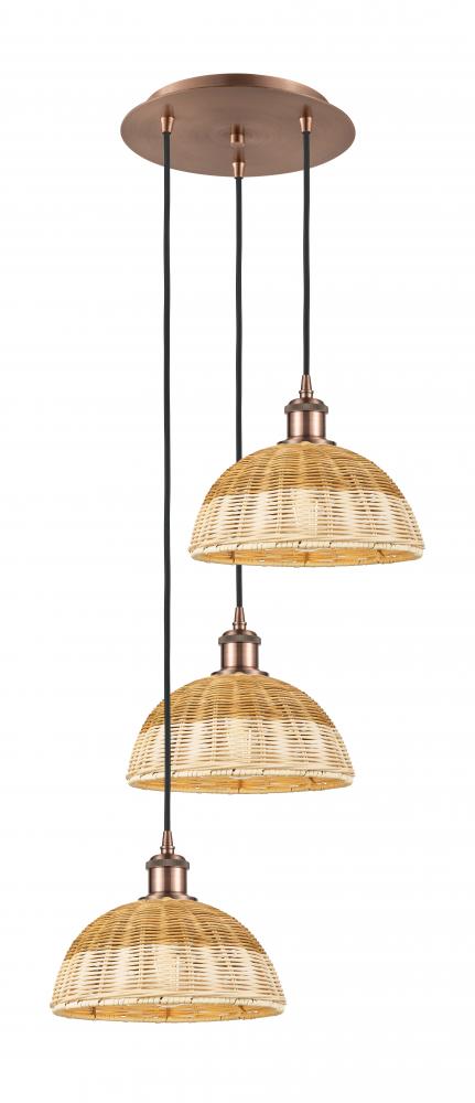 Bristol Natural II - 3 Light - 16 inch - Antique Copper - Cord Hung - Multi Pendant