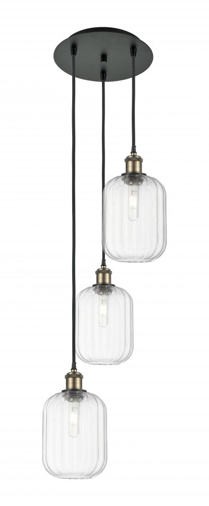 Preston Cylinder - 3 Light - 13 inch - Black Antique Brass - Cord Hung - Multi Pendant