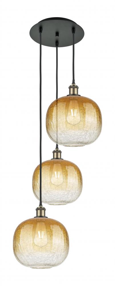 Brookhaven Sphere - 3 Light - 17 inch - Black Antique Brass - Cord Hung - Multi Pendant