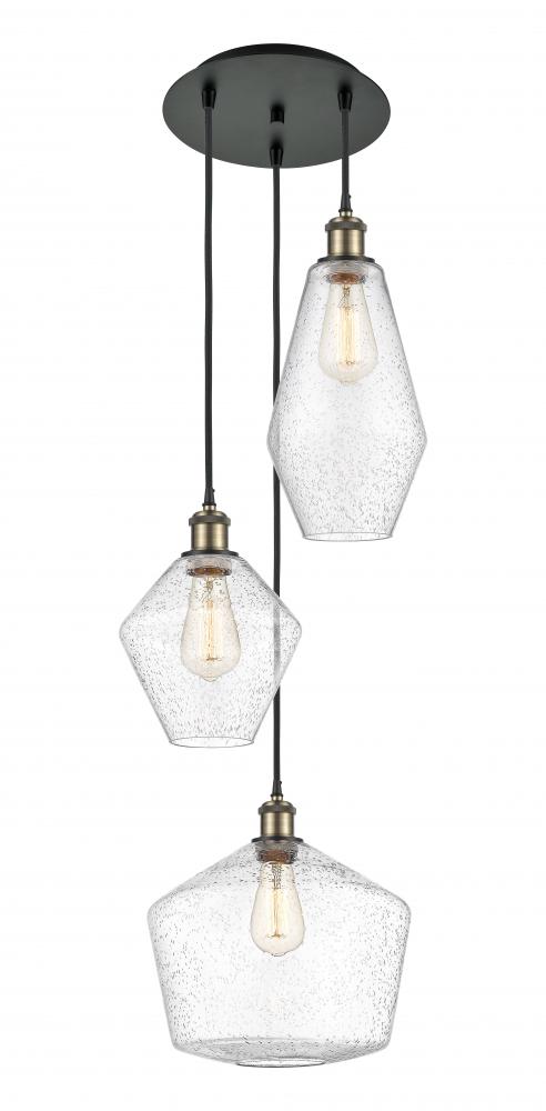 Cindyrella - 3 Light - 17 inch - Black Antique Brass - Cord hung - Multi Pendant