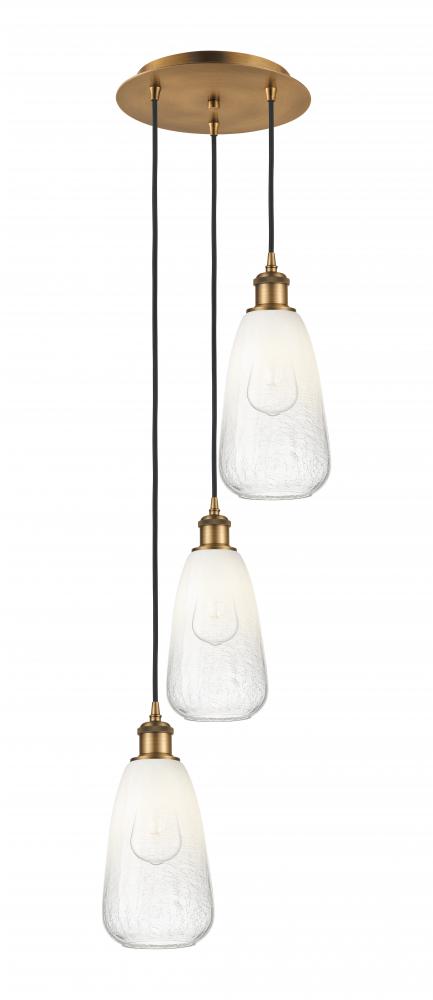 Brookhaven Almond - 3 Light - 13 inch - Brushed Brass - Cord Hung - Multi Pendant