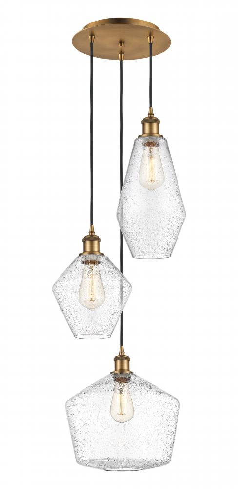 Cindyrella - 3 Light - 17 inch - Brushed Brass - Cord hung - Multi Pendant