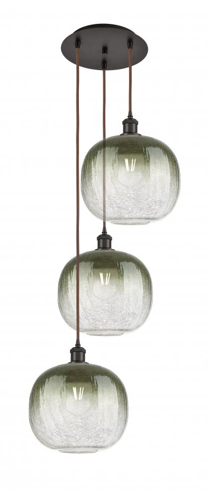 Brookhaven Sphere - 3 Light - 17 inch - Oil Rubbed Bronze - Cord Hung - Multi Pendant
