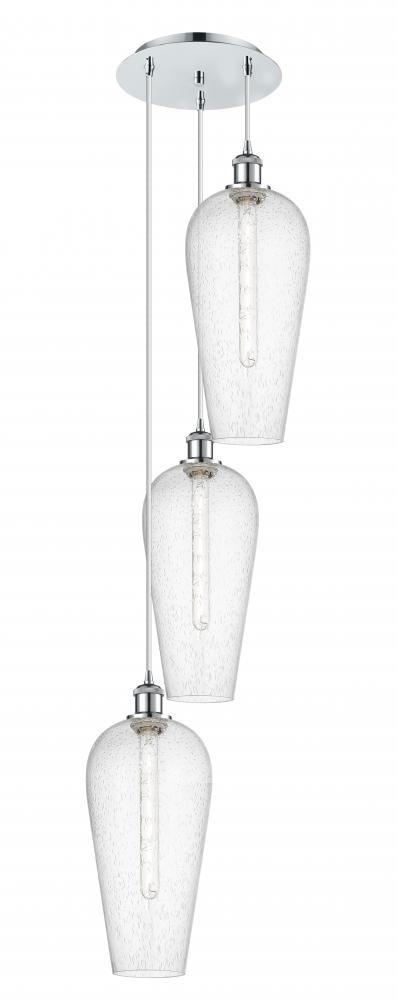 Chelsea - 3 Light - 15 inch - Polished Chrome - Cord Hung - Multi Pendant