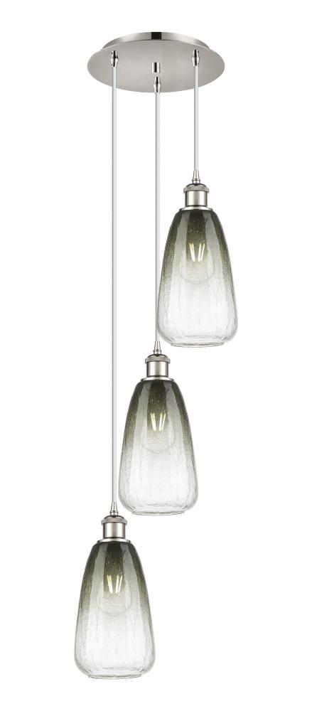 Brookhaven Almond - 3 Light - 13 inch - Polished Nickel - Cord Hung - Multi Pendant