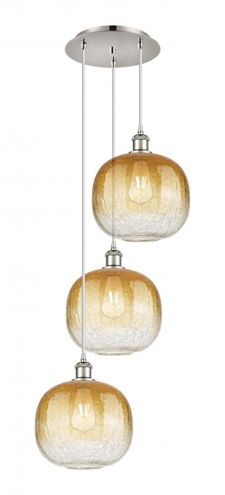 Brookhaven Sphere - 3 Light - 17 inch - Polished Nickel - Cord Hung - Multi Pendant