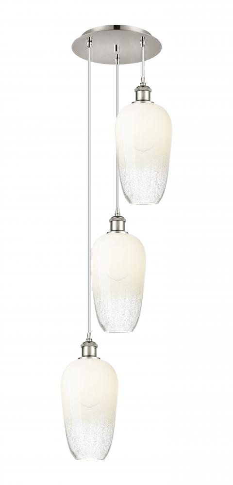 Brookhaven Flute - 3 Light - 14 inch - Polished Nickel - Cord Hung - Multi Pendant