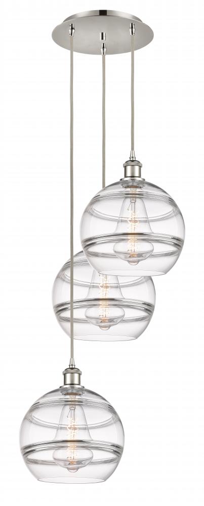 Rochester - 3 Light - 17 inch - Polished Nickel - Cord hung - Multi Pendant